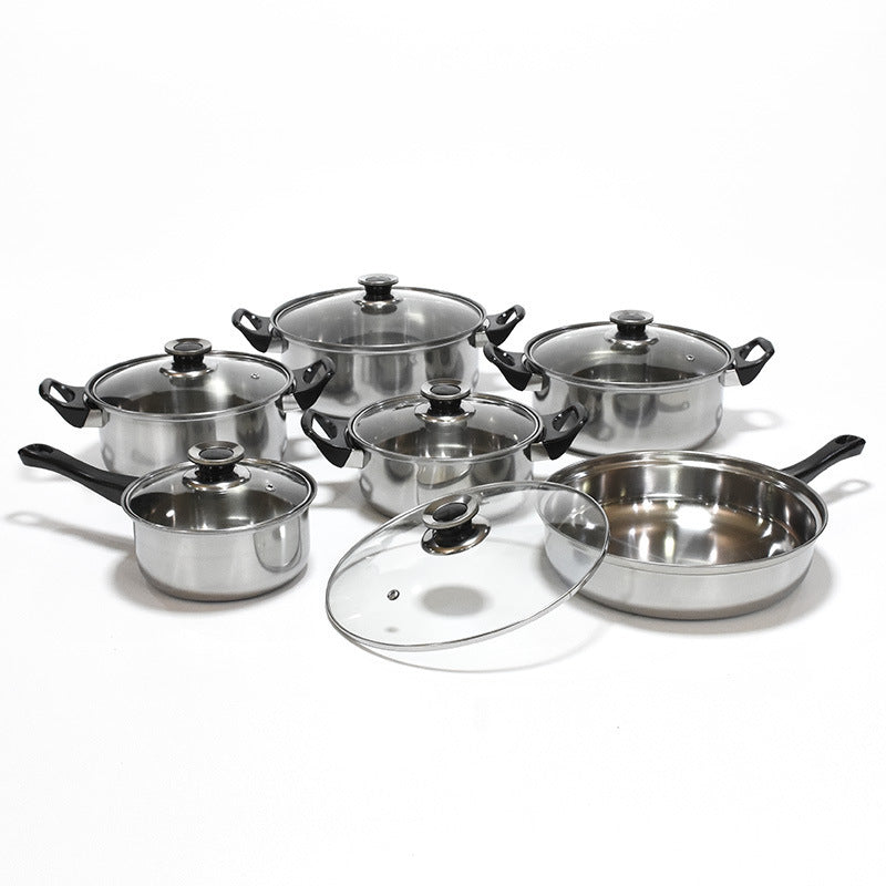 Stainless Steel 12-Piece Pot Set Gas Stove Induction Cooker