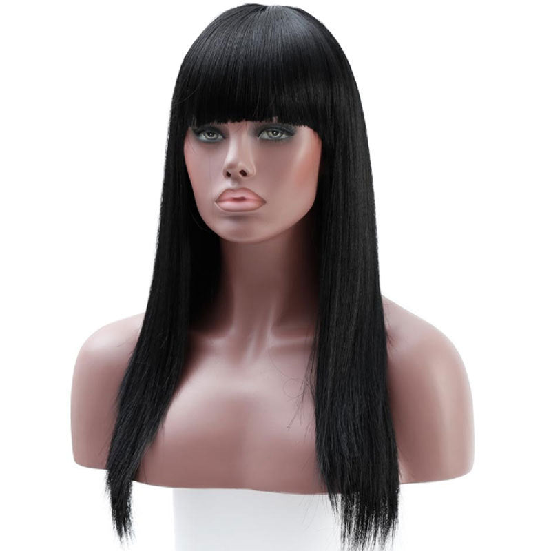 European And American Womens Long Straight Wig Headgear