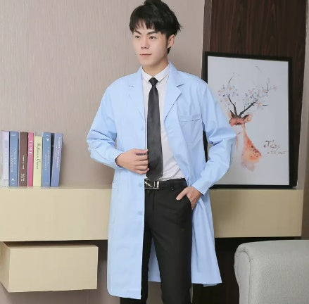 White Coat Long Sleeve Female Male Beauty Doctor Nurse Work Clothes