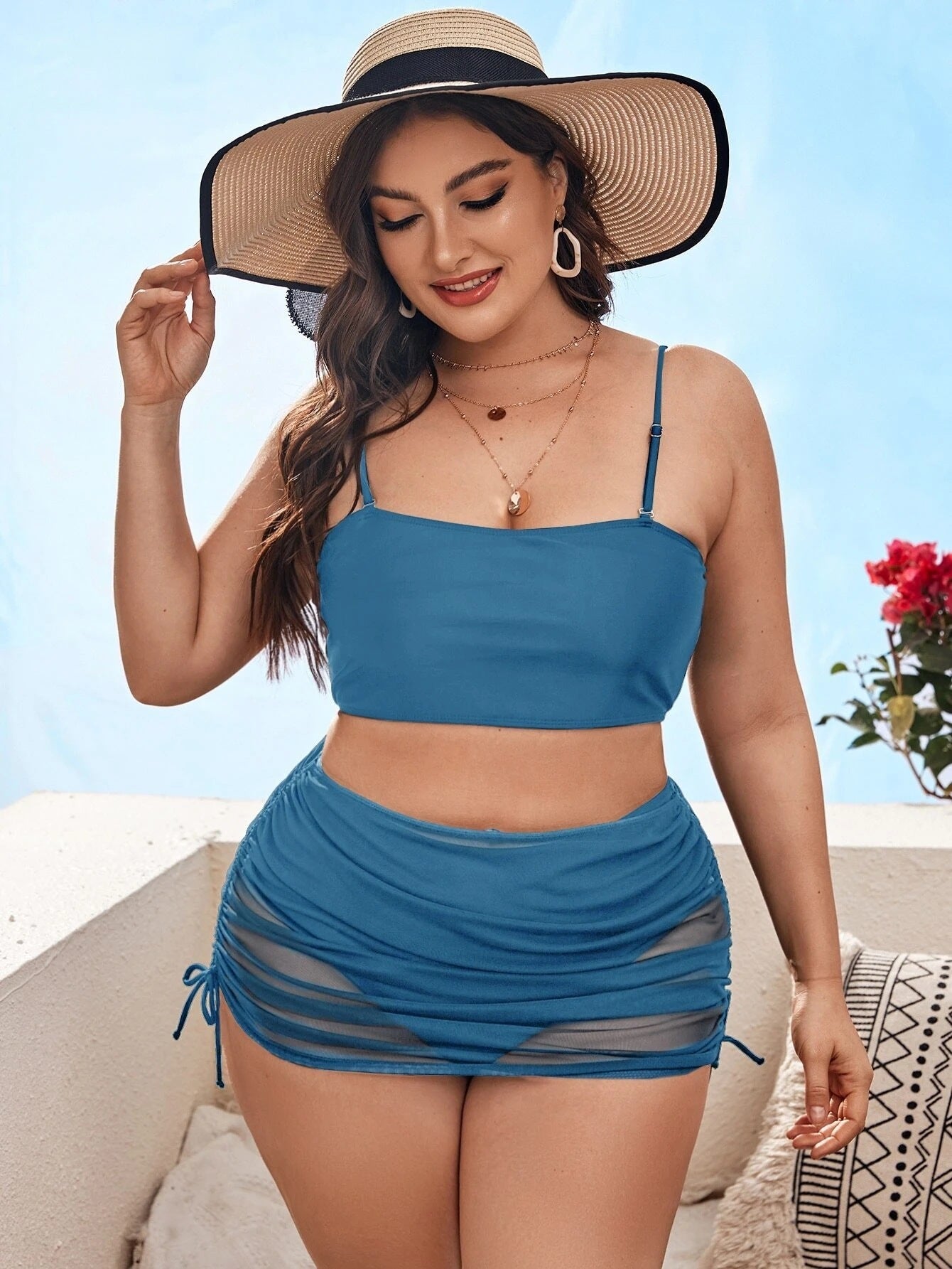 Fashion Fat MM Three-piece Large Size Split Swimsuit Women