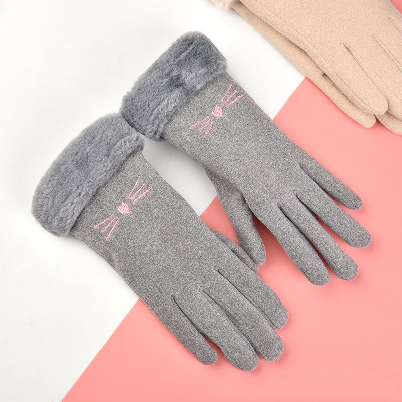 Thermo-Touchscreen-Winterhandschuhe für Damen mit Fleecefutter