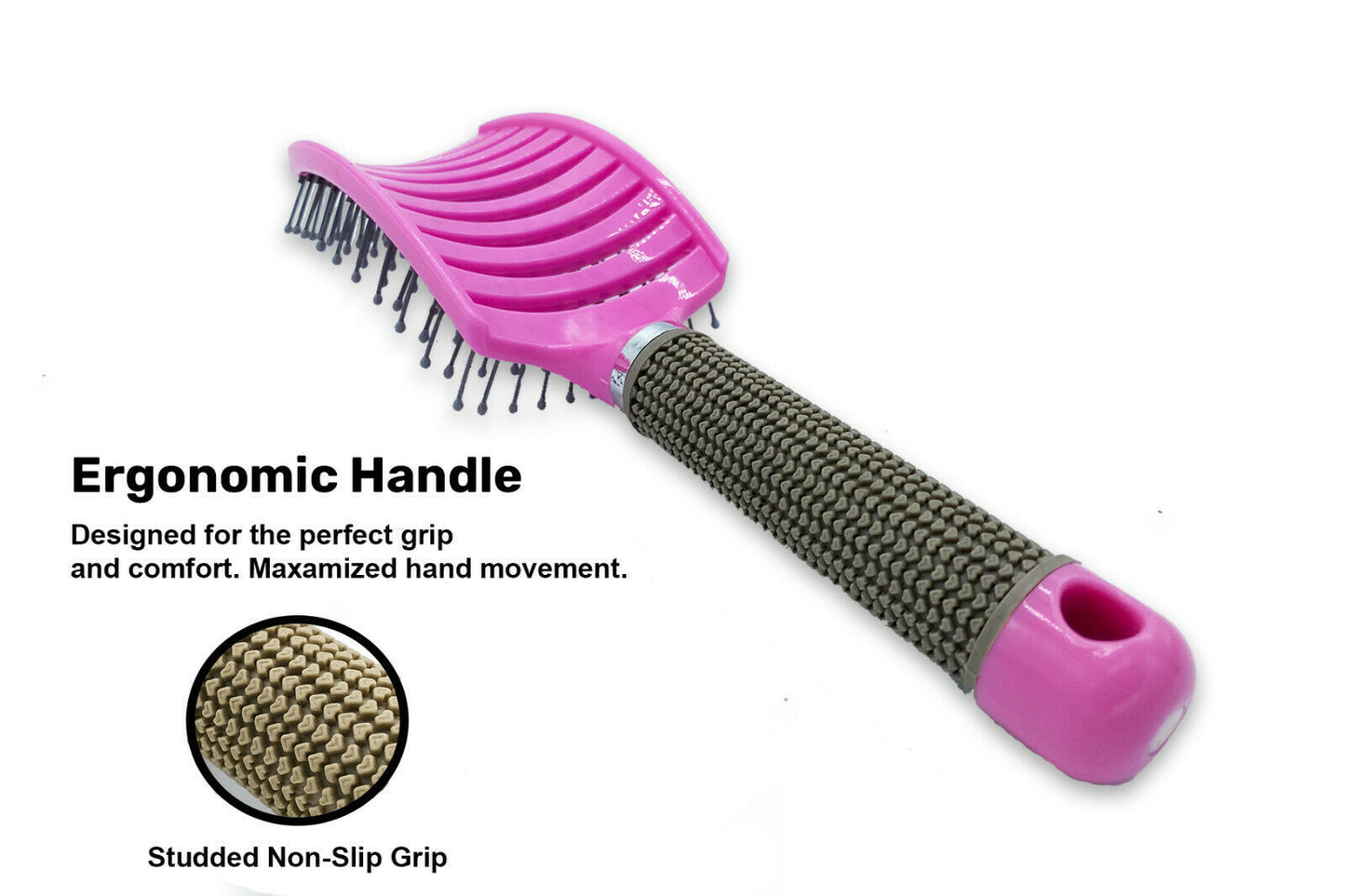 Hair Scalp Massage Brush Anti Static Curved Vented Styling Detangling Brushes Hair Scalp Massage Comb Hairbrush Bristle Nylon Women Wet Curly Detangle Hair Brush For Salon Hairdressing Styling Tools