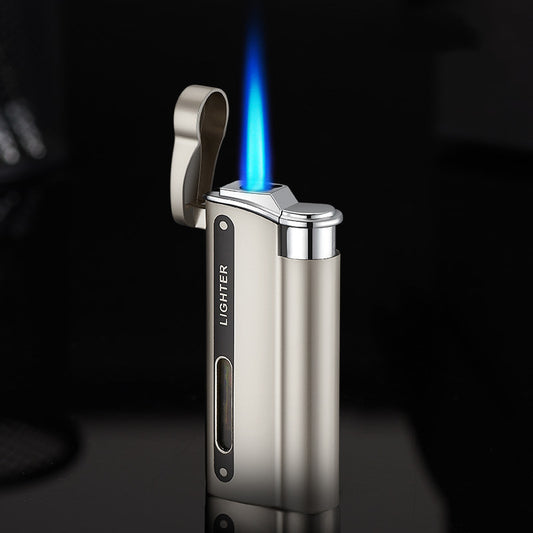 Creative Flip Gas Lighters Blue Flame Metal Direct Punch Men's Cool Cigarette Lighter Wholesale Lettering