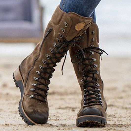 DocStride's VintageCombat Lace-Up Cowboy Boots