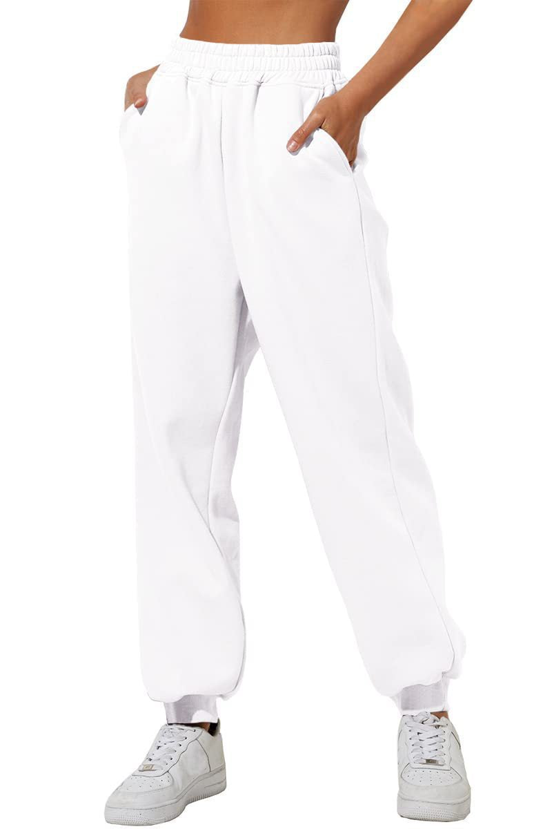 Comfort Chic: Women's High Waist Loose Track Pants - Casual Jogger with Belt Pocket