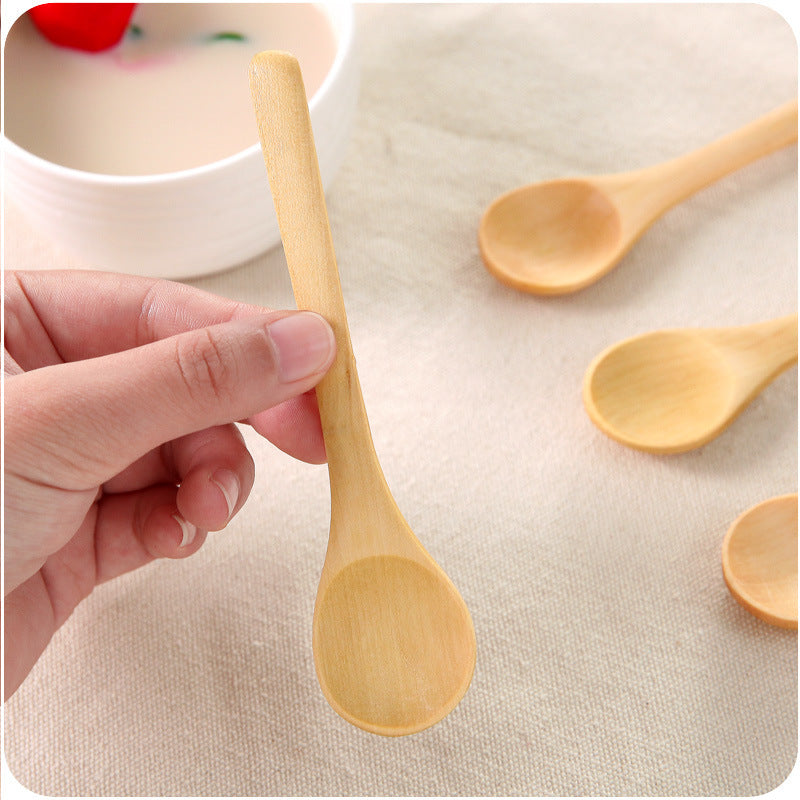 Long-handled Small Wooden Spoon - Ideal for Creative Home Use, Perfect for Tea, Soup, and Serving Spoons