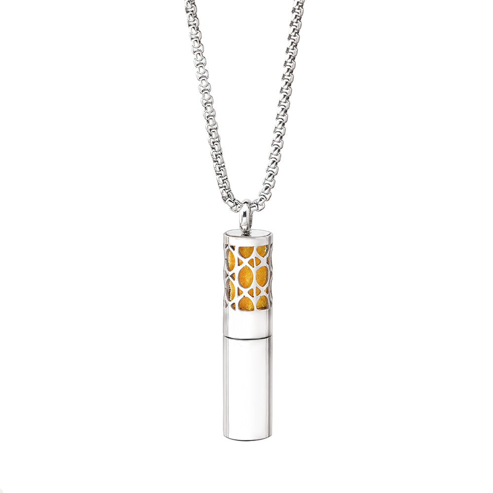 Essence Elysium: Stainless Steel Aromatherapy Pendant Perfume Necklace.