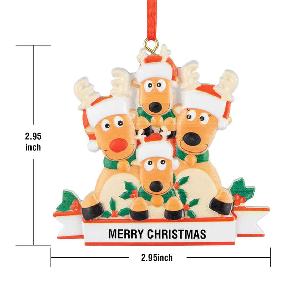 Custom Name Reindeer Family Xmas Ornament Personalized Christmas Decoration Gifts