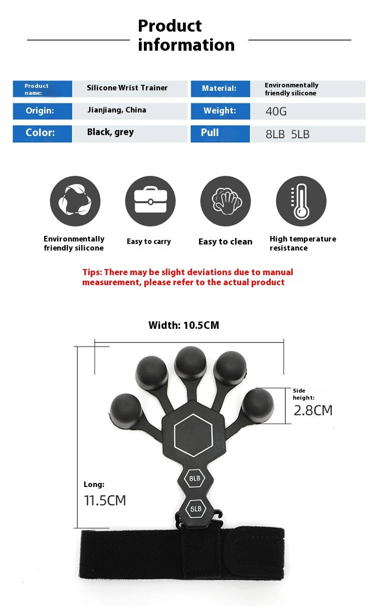 Men's Silicone 5-finger Rehabilitation Power Shooting Brace Hand Trainer