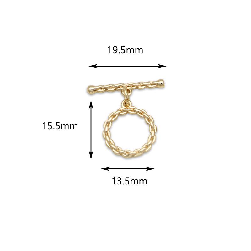 Zubehör Halskette Clip Armband Knopf Kupfer Beschichtung 18K Echtgold OT Schnalle Farbbeständige Gold Ending Verbindungsschnalle