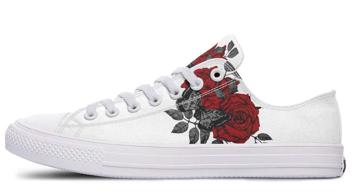 UrbanKIck Red Rose Fashion Print Couple Low-Top Canvas Shoes