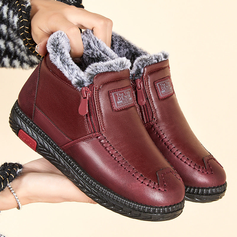 Plüsch Stiefeletten Winter warme Schuhe Geschenk für Mama Schneestiefel Frauen