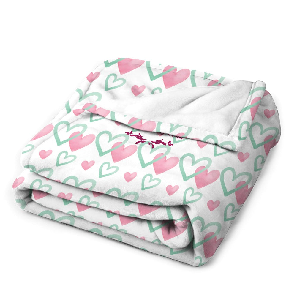 CWS Cozy Blanket Hearts Super Soft Flannel Blanket Multiple Sizes by Cozy Winter Store