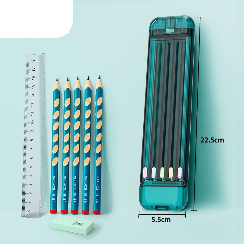 Ruler Pencil Eraser 4-Piece Stationery Box School Supplies