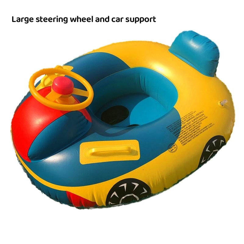 Large Thickened Car Horn Boat Steering Wheel With Canopy Swimming Ring