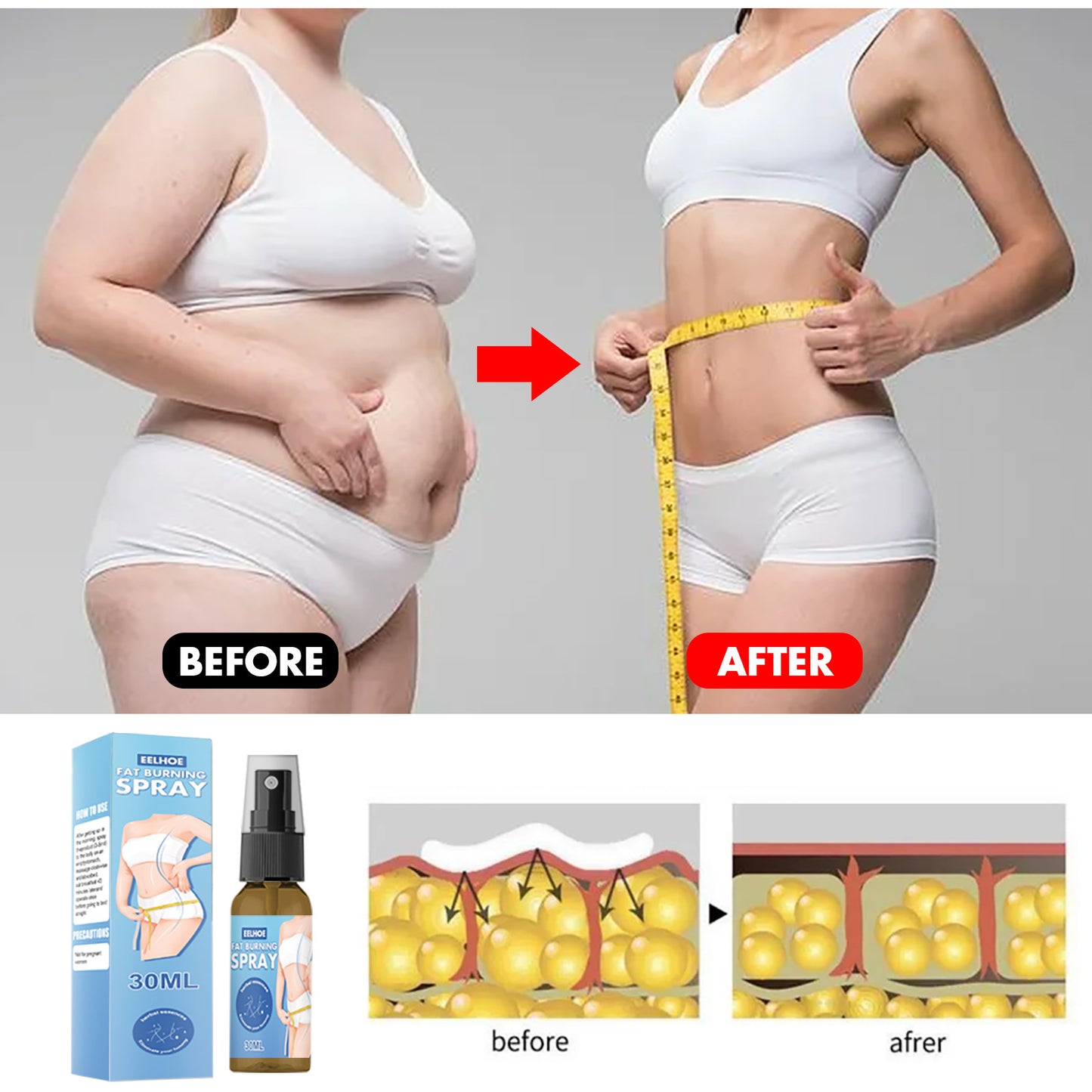 Full Body Qu Fat Slimming Body Shaping Spray