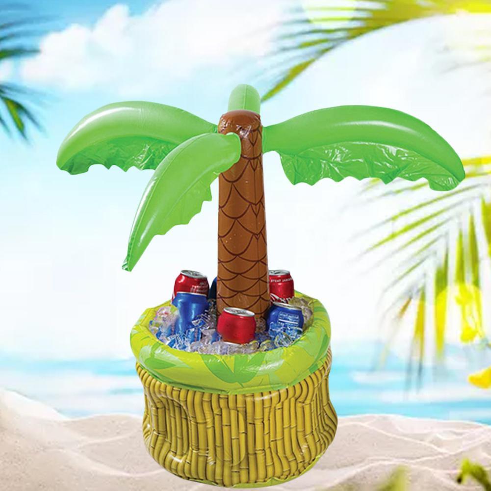 Summer Inflatable Palm Tree Cooler Beer Drinks Ice Bucket Party Supplies For Summer Swimming Pool Themed Party Gadgets