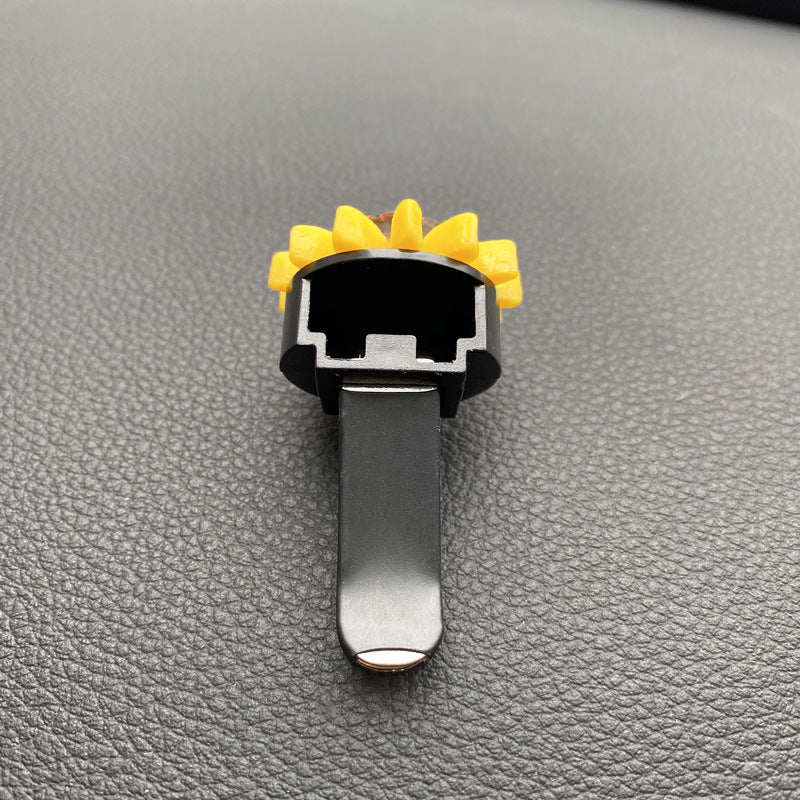 Enhance Your Car with Sunflower Flower Perfume Decoration Vent Clip by Essence Elysium.