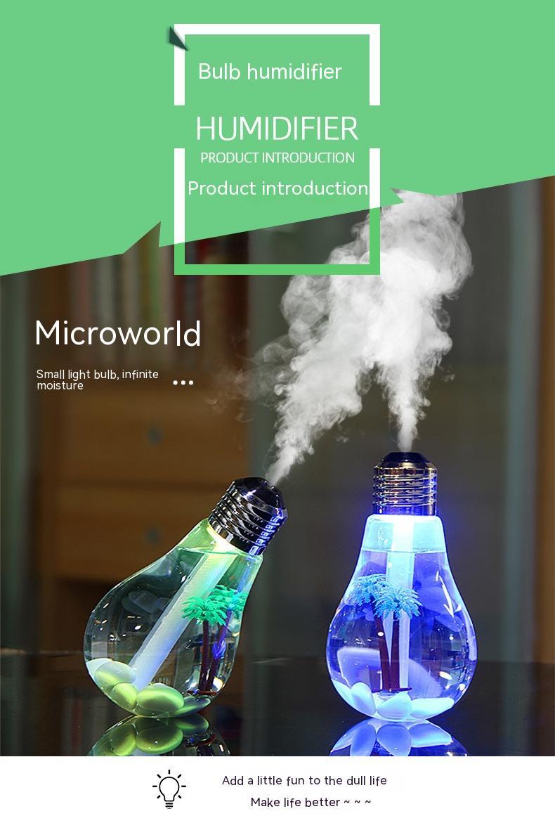 Creative Small Night Lamp Micro Landscape Atomizer Usb Mute Small Colorful Bulb Humidifier