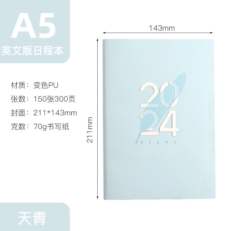 2024 English Schedule Book 365 Days Daily Planner