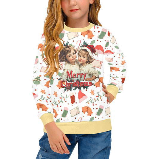 CWS Cozy Sweaters Girls' All Over Print Crew Neck Christmas Sweater