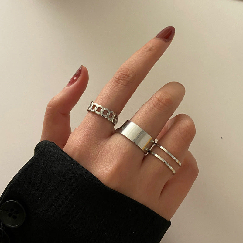 Simple Wide Face Oil And Gas Quality Index Finger Ring