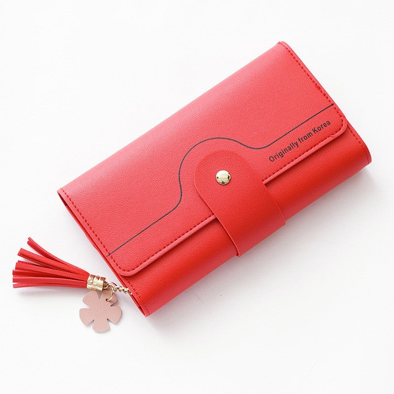 Geometrische Alphabet Schnalle Clutch Quaste Blütenblatt Lange Damen Geldbörse