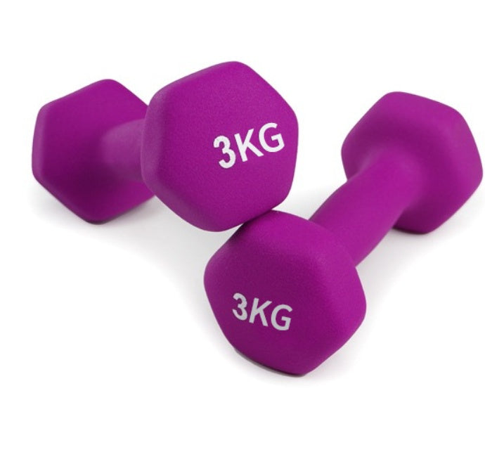 Color Sports Environmental Protection Dip Plastic Small Yiling Hexagonal Household Dumbbells