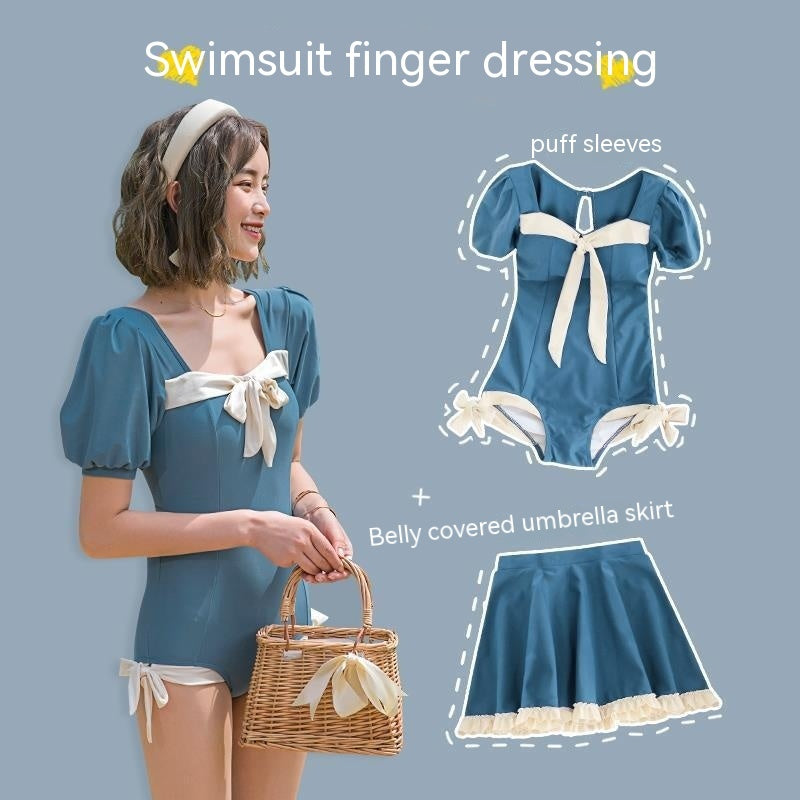 Swimsuit New Hot Spring Covering Belly Thin Small Chest Siamese