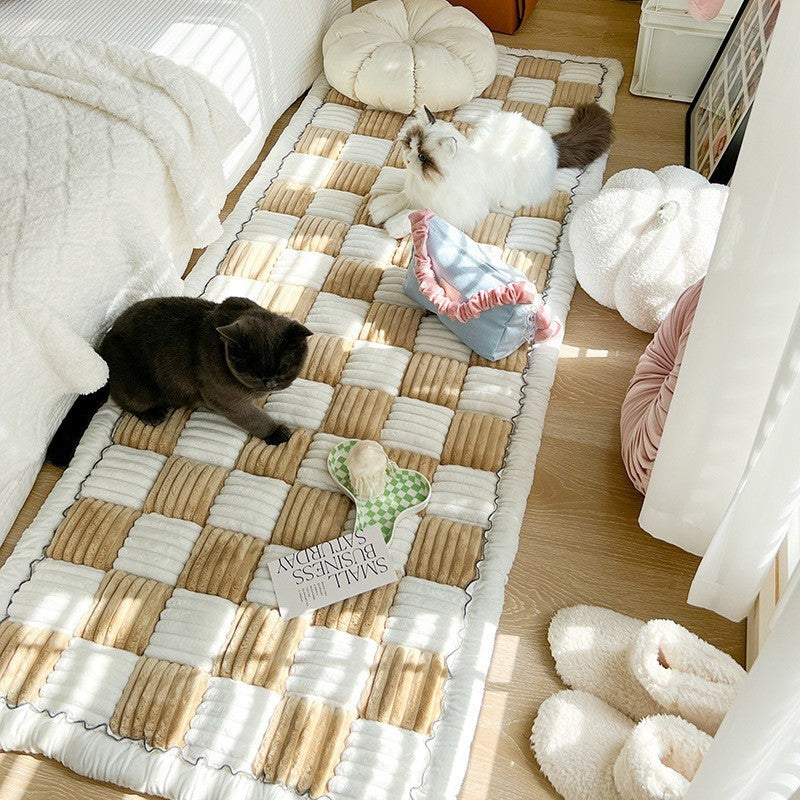 Plush Bedside Mats Non-slip Rectangular Carpet