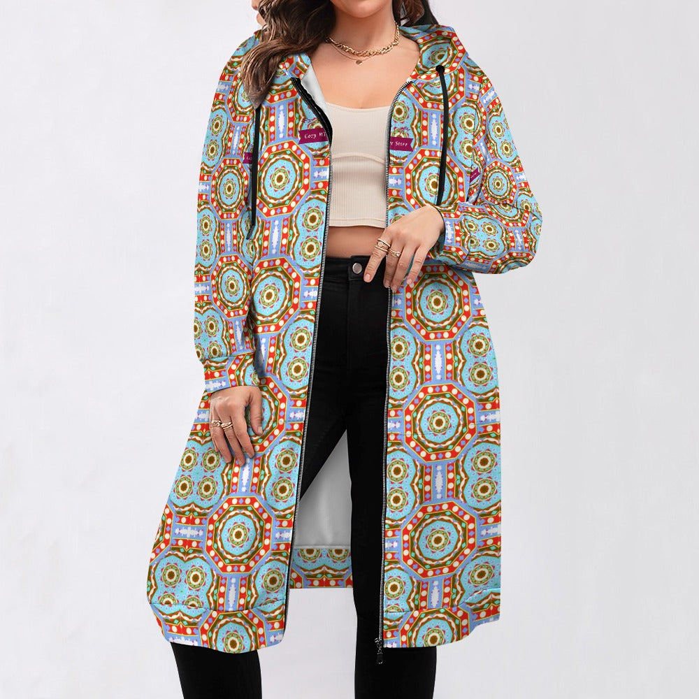 CWS Cozy Hoodie Women's full print long Hoodie By Cozy Winter Store