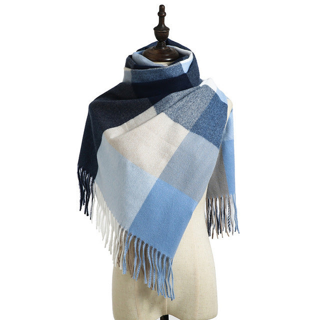 Winter Women's Plaid Scarf Shawl