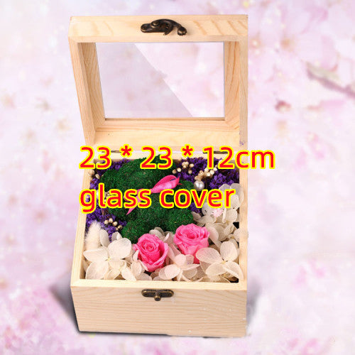 Wooden clamshell gift box Wooden packing box Rectangular tool wooden box