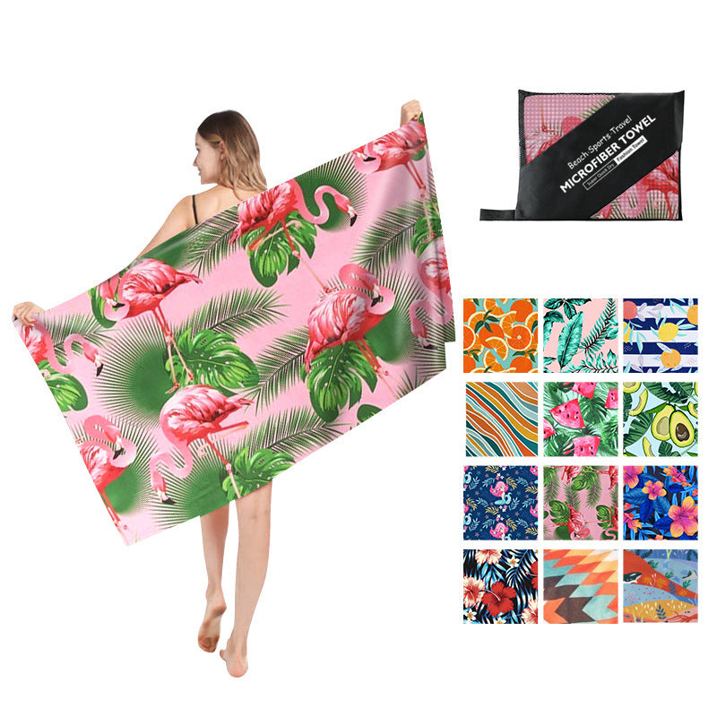 Double Sided Fleece Printed Beach Towel Microfiber Beach Towel