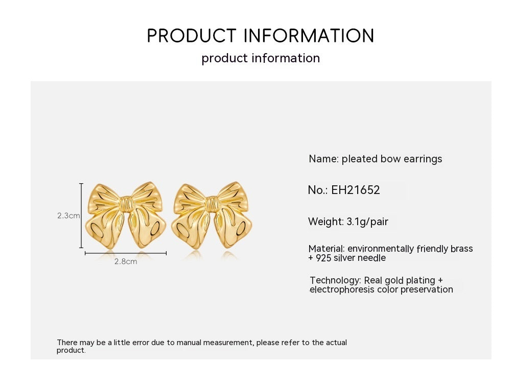 Europäischen Und Amerikanischen Stil Hot Bow Ohrringe Kupfer Überzug 18K