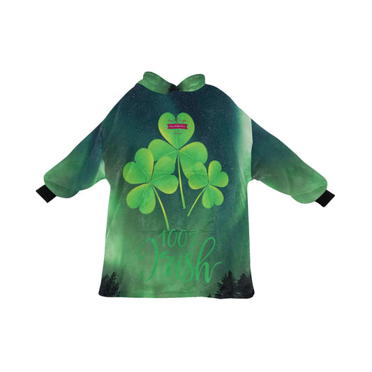 CWS Cozy Vibe "100% Irish" Blanket Hoodie for Women By Cozy Winter Store