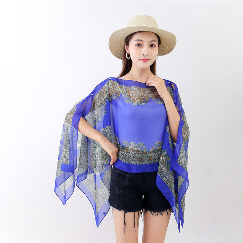 Fashionable Chiffon Breathable Pullover Shawl