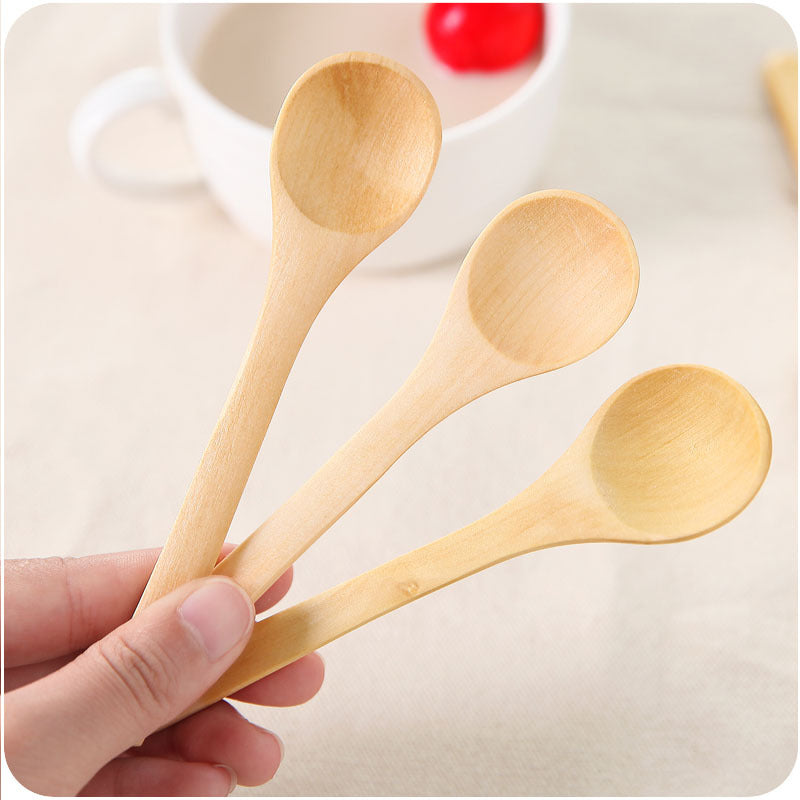 Long-handled Small Wooden Spoon - Ideal for Creative Home Use, Perfect for Tea, Soup, and Serving Spoons