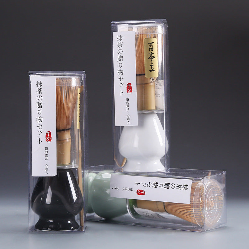 Japanisches Matcha-Teeset Dreiteilige Bambus-Teeschale