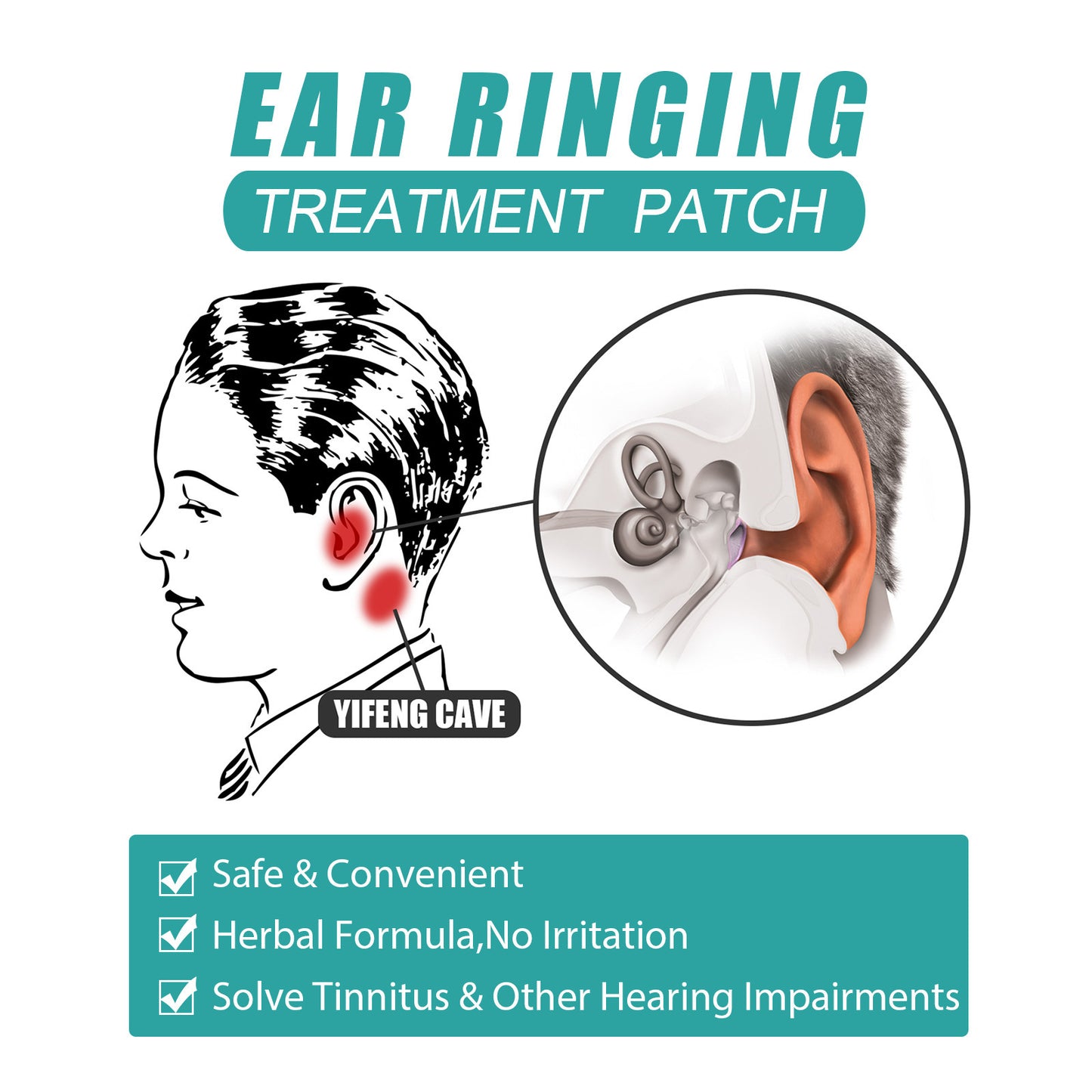 Tinnitus Stickers Hearing Ear Rehabilitation Relief Head Care Acupuncture