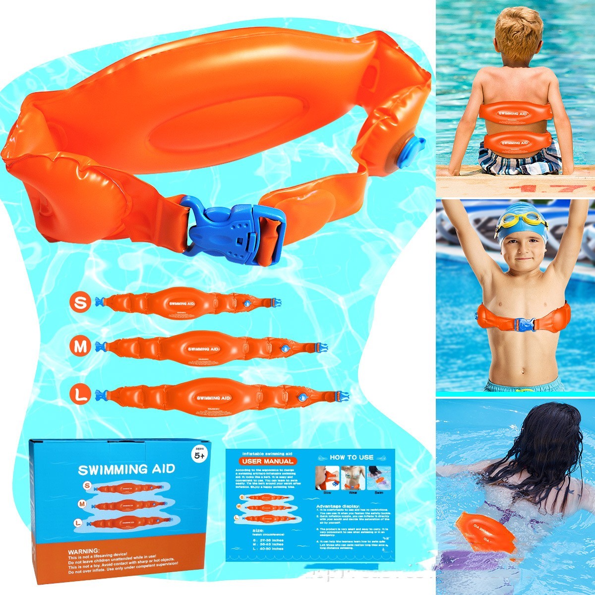 Pedology Swimming Auxiliary Inflation Buoy Life Jacket