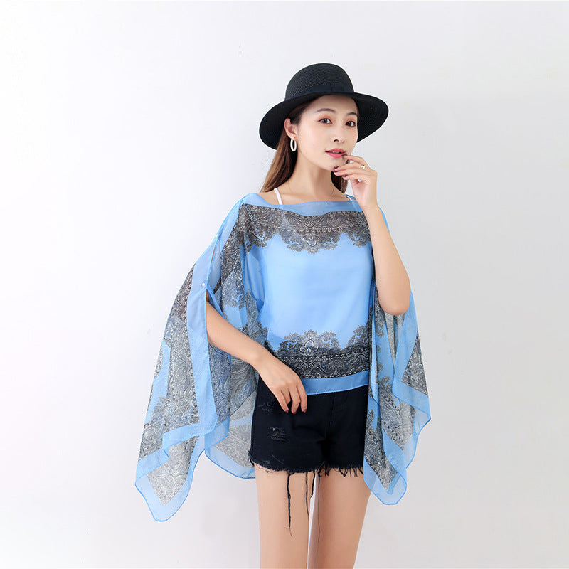 Fashionable Chiffon Breathable Pullover Shawl