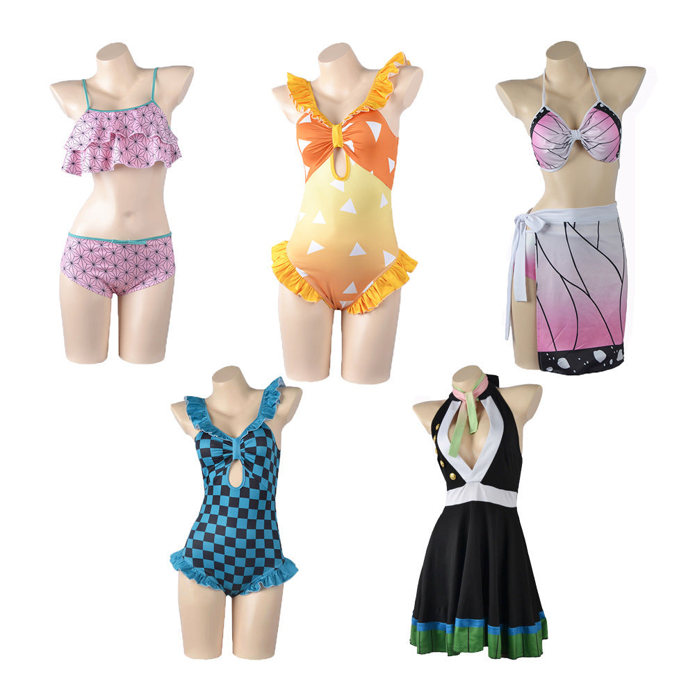 Cosplay Costume Cartoon Print Swimsuit