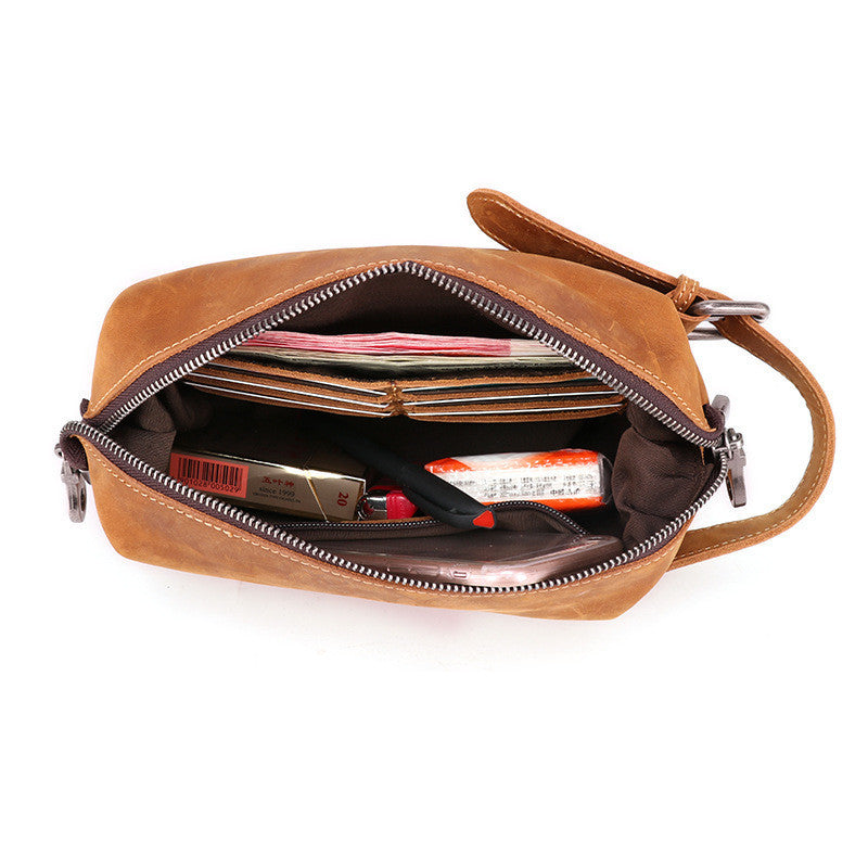 Fashionable Retro Leather Wash Multifunctional Storage Bag