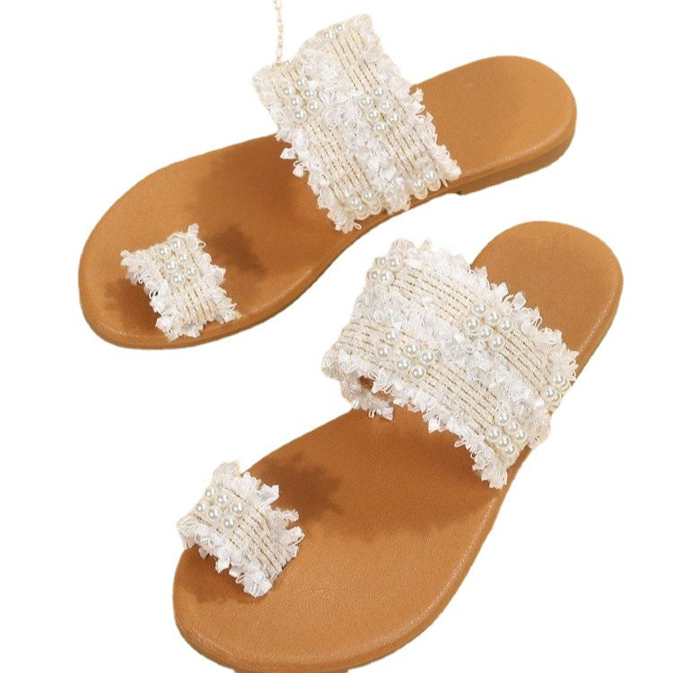 Women's Plus Size Bohemian Pearl Slippers