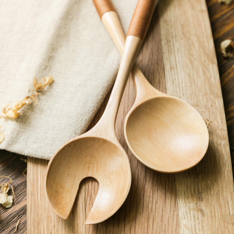 Niedlicher Holzlöffel, Gabel, langer Griff, Holzprodukte, Obstsuppenlöffel