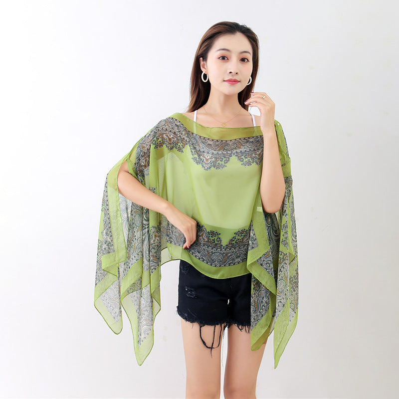 Fashionable Chiffon Breathable Pullover Shawl