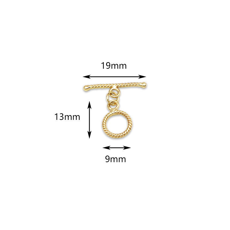 Zubehör Halskette Clip Armband Knopf Kupfer Beschichtung 18K Echtgold OT Schnalle Farbbeständige Gold Ending Verbindungsschnalle