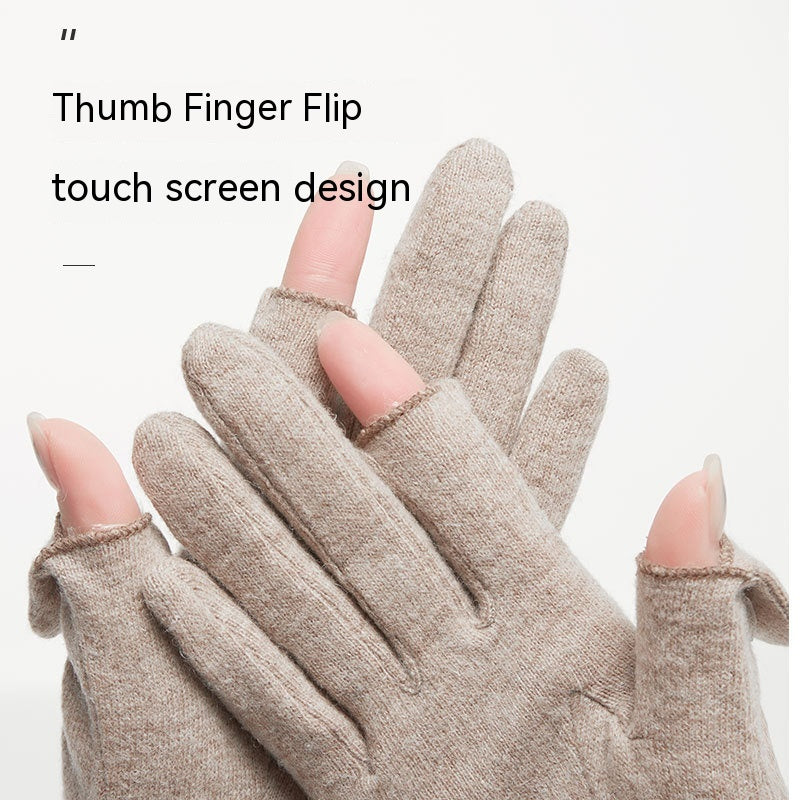 Verdickte, warme Touchscreen-Handschuhe für den Außenbereich mit Fleece-Futter für Damen