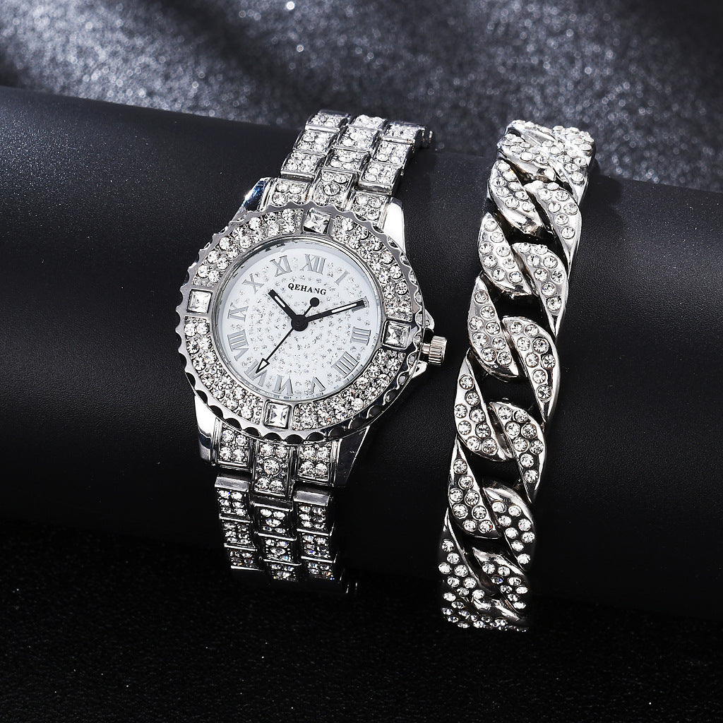 Neue Damen Anzug Armband Mode Exquisite mit Diamant Englisch Uhr